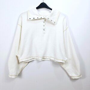 Urban Outfitters UO Out From Under Rain Snap Front Cropped Henley Top